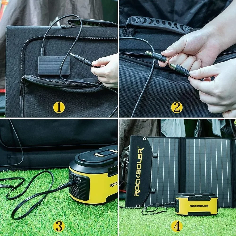 ROCKSOLAR 60 Watt Foldable Solar Panel Kit Cell Solar Battery Charger